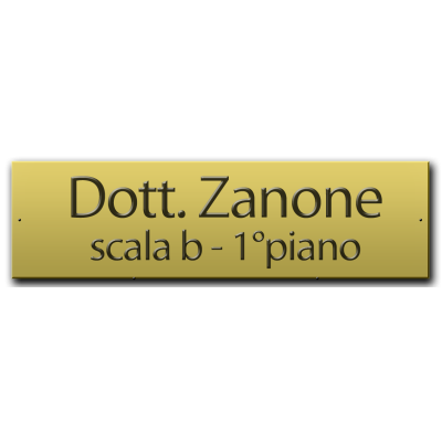 Targhe in ottone incise f.to 6x18 cm. incisa 2 righe Targhe in ottone incise f.to 6x18 cm. incisa 2 righe